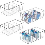 K&uuml;hlschrank Organizer 4er Set mit 4 F&auml;chern, BPA-frei, stapelbar, 10,4 Zoll L...