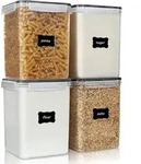 Vorratsdosen Set 4 St&uuml;ck 5.2L Luftdicht Stapelbar BPA Frei mit Etiketten und