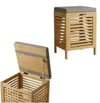Bambus-W&auml;schekorb mit Sitz DISA, 40 l