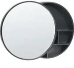 BELIANI Bad-Spiegelschrank Schwarz aus Bambusholz 50 x 50 cm Rund Wandmontiert...