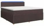 vidaXL Boxspringbett mit Matratze Dunkelbraun 140 x 190 cm Stoff - Braun