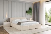 ALTDECOR Polsterbett mit Bettkasten - ELVA-v1 - 180x200 - Beige - Bett mit Matratze