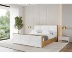ALTDECOR Polsterbett mit Bettkasten - ENZO1-Z - 140x200 - Wei&szlig; - Bett mit Kopfteil