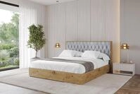 ALTDECOR Polsterbett mit Bettkasten - ENZO5 - 180x200 - Grau - Bett mit Matratze