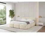 ALTDECOR Polsterbett mit Bettkasten - ELVA-v1 - 200x200 - Beige - Bett ohne Matratze,