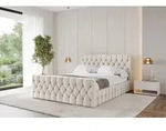 ALTDECOR Polsterbett mit Bettkasten - LARO-Z - 180x200 - Beige - Bett mit Matratze