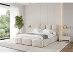 ALTDECOR Polsterbett mit Bettkasten - NOMA - 180x200 - Beige - Bett mit Matratze