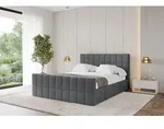ALTDECOR Polsterbett mit Bettkasten - AMEA-Z - 120x200 - Dunkelgrau - Bett mit