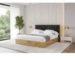 ALTDECOR Polsterbett mit Bettkasten - ENZO4 - 200x200 - Schwarz - Bett ohne Matratze,