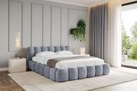 ALTDECOR Polsterbett mit Bettkasten - SENA-v1 - 200x200 - Grau - Bett mit Matratze