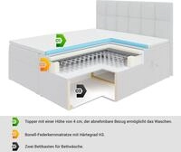 ALTDECOR Boxspringbett mit Matratze und Lattenrost, Topper, Fu&szlig;teil,Polsterbett mit