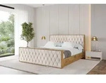 ALTDECOR Polsterbett mit Bettkasten - ENZO5-Z - 200x200 - Beige - Bett mit Matratze