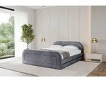 ALTDECOR Polsterbett mit Bettkasten - LERIS-Z-v1 - 200x200 - Dunkelgrau - Bett mit