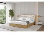 ALTDECOR Polsterbett mit Bettkasten - ENZO5 - 200x200 - Beige - Bett ohne Matratze,