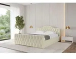 ALTDECOR Polsterbett mit Bettkasten - FALIO-Z-v1 - 200x200 - Beige - Bett mit