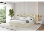 ALTDECOR Polsterbett mit Bettkasten - ZORAN - 200x200 - Beige - Bett mit Matratze