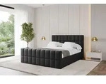 ALTDECOR Polsterbett mit Bettkasten - AMEA-Z - 120x200 - Schwarz - Bett mit Kopfteil
