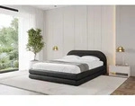 ALTDECOR Polsterbett mit Bettkasten - LERIS-v1 - 200x200 - Schwarz - Bett mit