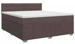 vidaXL Boxspringbett mit Matratze Dunkelbraun 180 x 200 cm Stoff - Braun