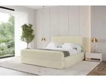 ALTDECOR Polsterbett mit Bettkasten - ENORA-Z - 120x200 - Beige - Bett mit Matratze