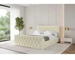 ALTDECOR Polsterbett mit Bettkasten - LARO-Z - 140x200 - Beige - Bett mit Kopfteil