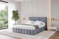 ALTDECOR Polsterbett mit Bettkasten - AMEA - 200x200 - Grau - Bett mit Matratze