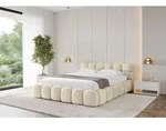 ALTDECOR Polsterbett mit Bettkasten - LEYA-v1 - 160x200 - Beige - Bett ohne Matratze,