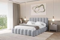 ALTDECOR Polsterbett mit Bettkasten - SORA - 200x200 - Grau - Bett mit Matratze