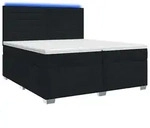 vidaXL Boxspringbett mit Matratze Schwarz 200 x 200 cm Stoff - Schwarz