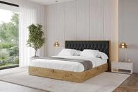 ALTDECOR Polsterbett mit Bettkasten - ENZO5 - 160x200 - Schwarz - Bett mit Matratze