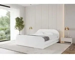 ALTDECOR Polsterbett mit Bettkasten - LERIS-Z-v1 - 200x200 - Wei&szlig; - Bett mit