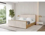 ALTDECOR Polsterbett mit Bettkasten - ENZO4-Z - 200x200 - Beige - Bett mit Matratze