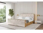 ALTDECOR Polsterbett mit Bettkasten - ENZO6-Z - 120x200 - Beige - Bett mit Kopfteil