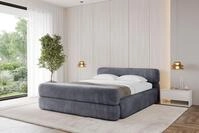 ALTDECOR Polsterbett mit Bettkasten - ENORA-Z-v1 - 140x200 - Dunkelgrau - Bett mit