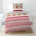 Bettw&auml;sche Bierbaum Biber 4197-60 rot Teddy Weihnachtsb&auml;r 135x200