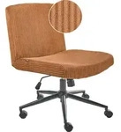 BELIANI Schreibtischstuhl Goldbraun Cord Gepolstert Drehbar H&ouml;henverstellbar...