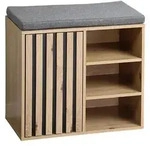 KESPER Schuhschrank mit Sitzkissen, Push to open, grifflos, Akkustikpanel-Optik,