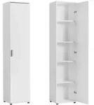 Schmaler Mehrzweckschrank 40 cm breit mit 1 T&uuml;r & 4 Einlegeb&ouml;den 40x35x184 cm