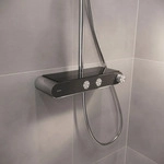 Duravit Shower Systems Duschsystem Shelf 1050, MinusFlow, Schwarz Hochglanz,