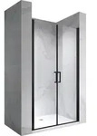 i-flair schwarze Duscht&uuml;r 92-95 cm - H&ouml;he: 195 cm, aus durchsichtigem 6 mm