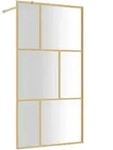 vidaXL Duschwand f&uuml;r Begehbare Dusche ESG Klarglas Golden 100x195cm - Gold