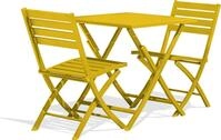 2-Sitzer-Garten-Essgruppe aus senffarbenem Aluminium