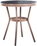 BELIANI Gartentisch mit grauem Muster Rattan &oslash; 70 cm Balkon Terrasse Garten