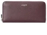 LACOSTE Leder Geldb&ouml;rse Zip Wallet Oxalis dunkelviolett - Dunkelviolett/Lila
