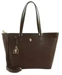 U.S. POLO ASSN. Schultertasche Jones Shopping Bag Dark Brown dunkelbraun -