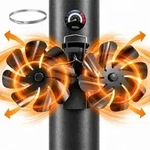 Relaxdays Kaminventilator, ohne Strom, magnetisch, doppelt, HxBxT: 14,5x26x13...