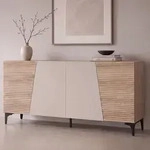 Sideboard MCW-Q83, Kommode Schrank T&uuml;ren 3D-Struktur Stauf&auml;cher MDF Melamin