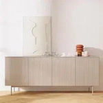 BEAUTYSOFA | Kommode SOFT 200 cm Kaschmir, Wohnzimmer Schrank mit 4 T&uuml;ren und