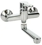 tecuro Einhebel - Wand Sp&uuml;ltischbatterie CLASSIC, mit 120 mm S-Auslauf,