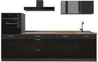 K&uuml;chenzeile Vicco R-Line Schwarz Hochglanz/Anthrazit 280 cm Arbeitsplatte...